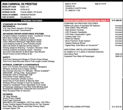 Photos of 2026 Kia Carnival SX Prestige for sale in Orem, UT at AutoMatch