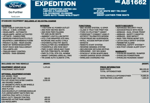 Photos of 2021 Ford Expedition Limited for sale in Orem, UT at AutoMatch