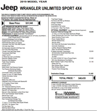 Photos of 2019 Jeep Wrangler Unlimited Sport 4X4 for sale in Orem, UT at AutoMatch
