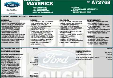 Another view of 2022 Ford Maverick Lariat for sale in Orem, UT at AutoMatch