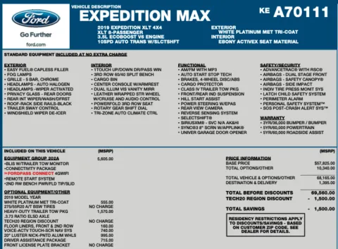 Photos of 2019 Ford Expedition MAX XLT for sale in Orem, UT at AutoMatch