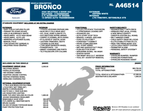 Photos of 2024 Ford Bronco Wildtrak for sale in Orem, UT at AutoMatch
