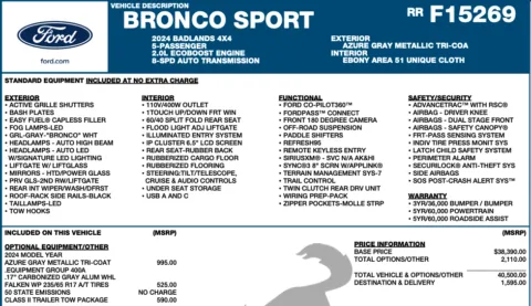 Photos of 2024 Ford Bronco Sport Badlands for sale in Orem, UT at AutoMatch