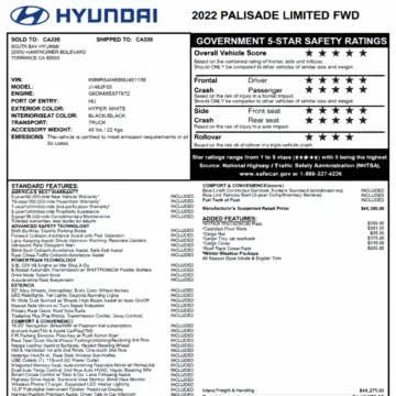 Another view of 2022 Hyundai PALISADE Limited for sale in Orem, UT at AutoMatch