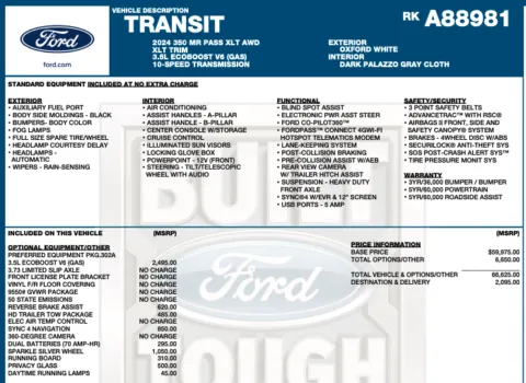 Photos of 2024 Ford Transit 350 XLT for sale in Orem, UT at AutoMatch