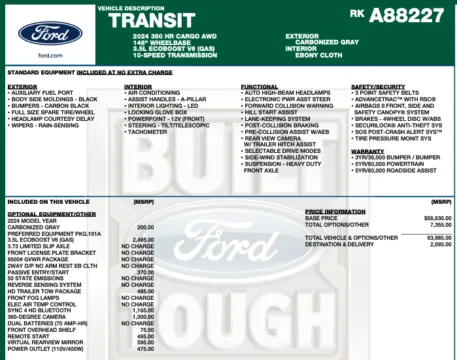 Photos of 2024 Ford Transit 350 for sale in Orem, UT at AutoMatch