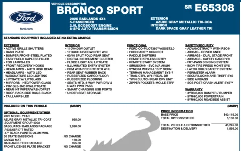 Photos of 2025 Ford Bronco Sport Badlands for sale in Orem, UT at AutoMatch