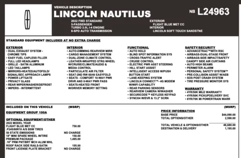 Photos of 2022 Lincoln Nautilus Standard for sale in Orem, UT at AutoMatch