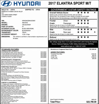 Photos of 2017 Hyundai ELANTRA Sport for sale in Orem, UT at AutoMatch