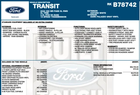Photos of 2024 Ford Transit 350 XL for sale in Orem, UT at AutoMatch