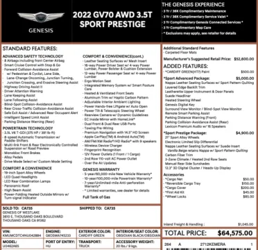 Photos of 2022 Genesis GV70 3.5T Sport for sale in Orem, UT at AutoMatch