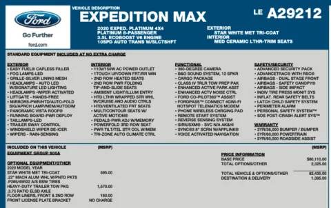 Photos of 2020 Ford Expedition MAX Platinum for sale in Orem, UT at AutoMatch