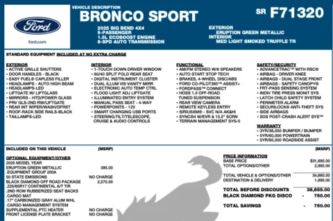 Photos of 2025 Ford Bronco Sport Big Bend for sale in Orem, UT at AutoMatch