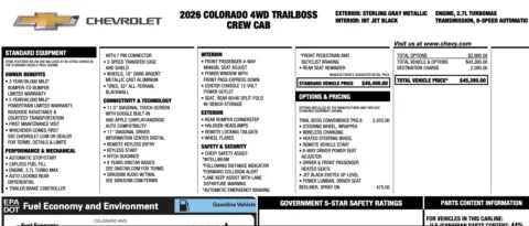 Photos of 2026 Chevrolet Colorado Trail Boss for sale in Orem, UT at AutoMatch