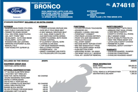 Photos of 2024 Ford Bronco Heritage Limited Edition for sale in Orem, UT at AutoMatch