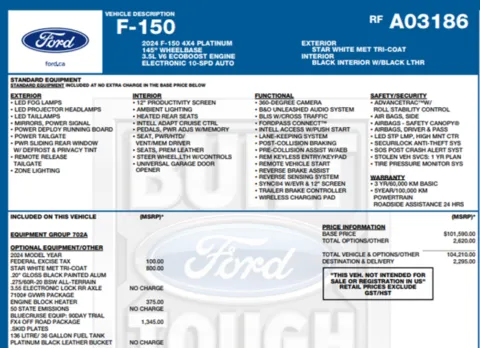 Photos of 2024 Ford F-150 Platinum for sale in Orem, UT at AutoMatch