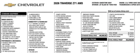 Photos of 2026 Chevrolet Traverse Z71 for sale in Orem, UT at AutoMatch