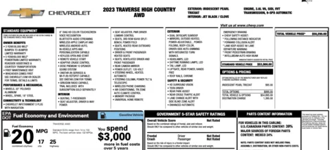 Photos of 2023 Chevrolet Traverse High Country for sale in Orem, UT at AutoMatch