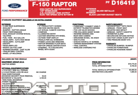 Photos of 2023 Ford F-150 Raptor for sale in Orem, UT at AutoMatch
