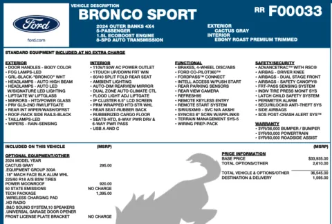 Photos of 2024 Ford Bronco Sport Outer Banks for sale in Orem, UT at AutoMatch