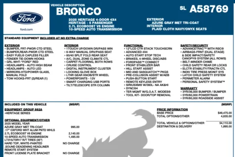 Photos of 2025 Ford Bronco Heritage Edition for sale in Orem, UT at AutoMatch