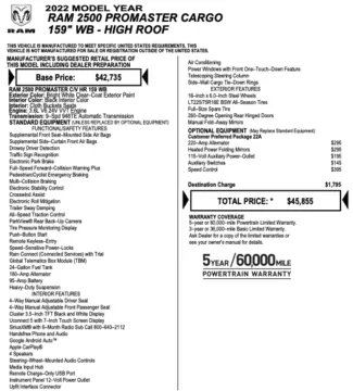 Photos of 2022 Ram ProMaster 2500 159 WB for sale in Orem, UT at AutoMatch