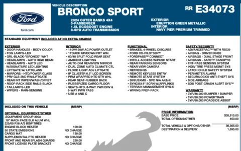 Photos of 2024 Ford Bronco Sport Outer Banks for sale in Orem, UT at AutoMatch