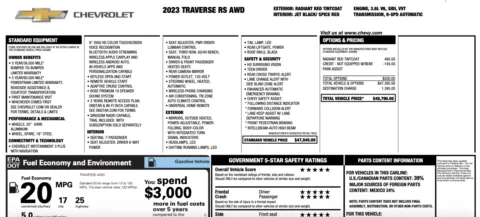 Another view of 2023 Chevrolet Traverse RS for sale in Orem, UT at AutoMatch