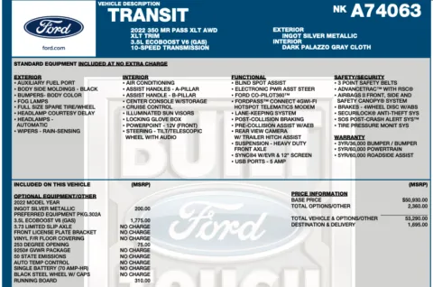 Photos of 2022 Ford Transit 350 XLT for sale in Orem, UT at AutoMatch