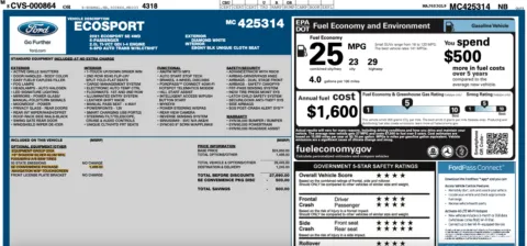 Another view of 2021 Ford EcoSport SE for sale in Orem, UT at AutoMatch