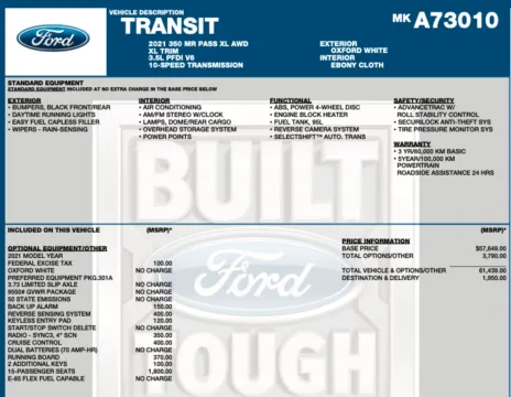 Another view of 2021 Ford Transit 350 XL for sale in Orem, UT at AutoMatch