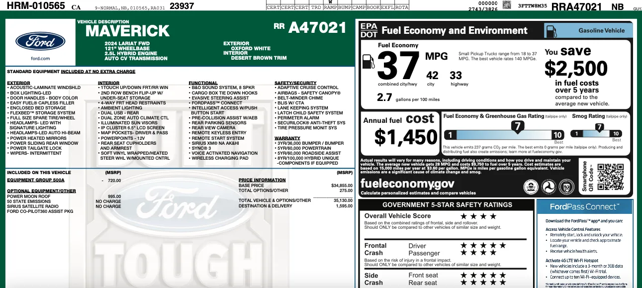 Photos of 2024 Ford Maverick Lariat for sale in Orem, UT at AutoMatch