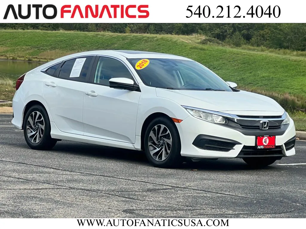 White 2018 Honda Civic EX Sedan 4D for sale in Fredericksburg, VA