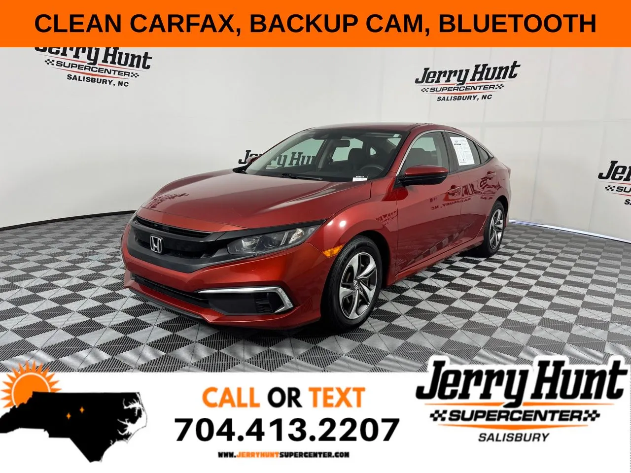 Orange 2020 Honda Civic LX for sale in Salisbury, NC