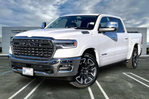 White 2026 Ram 1500 Limited Longhorn Crew Cab 4x4 5'7' Box for sale in Indio, CA