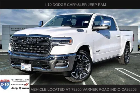 White 2026 Ram 1500 Limited Longhorn Crew Cab 4x4 5'7' Box for sale in Indio, CA