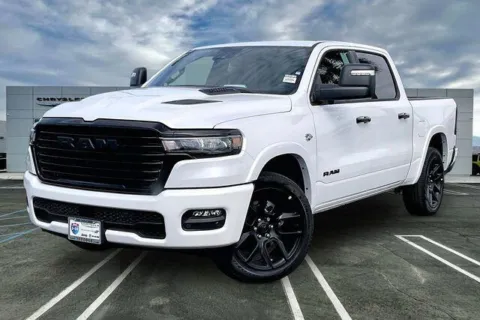 White 2026 Ram 1500 Laramie Crew Cab 4x4 5'7' Box for sale in Indio, CA