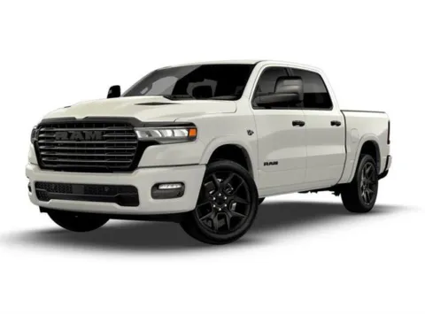 White 2026 Ram 1500 Laramie Crew Cab 4x4 5'7' Box for sale in Indio, CA