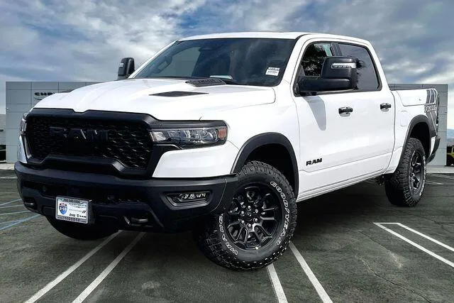 White 2026 Ram 1500 Rebel Crew Cab 4x4 5'7' Box for sale in Indio, CA