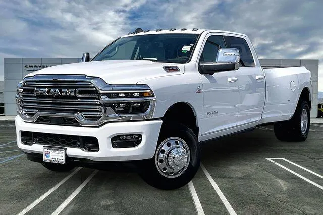 White 2026 Ram 3500 Laramie Crew Cab 4x4 8' Box for sale in Indio, CA