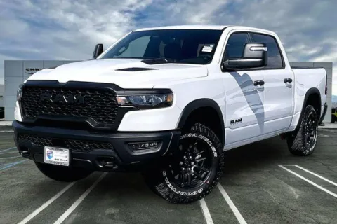 White 2026 Ram 1500 Rebel Crew Cab 4x4 5'7' Box for sale in Indio, CA