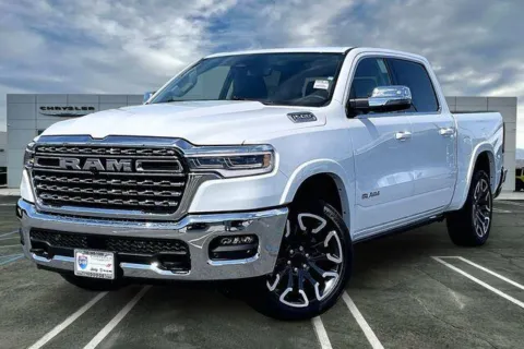 White 2026 Ram 1500 Limited Longhorn Crew Cab 4x4 5'7' Box for sale in Indio, CA