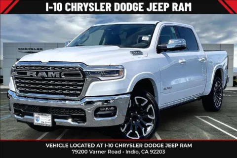 White 2026 Ram 1500 Limited Longhorn Crew Cab 4x4 5'7' Box for sale in Indio, CA