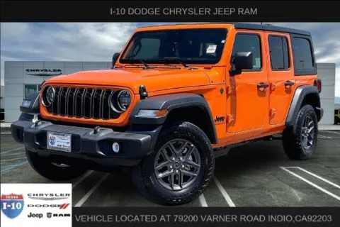 Orange 2026 Jeep Wrangler 4-door Sport S for sale in Indio, CA