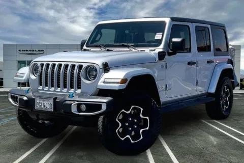 Silver 2023 Jeep Wrangler 4xe Sahara 4xe for sale in Indio, CA