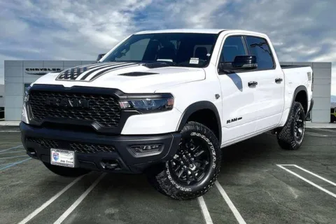 White 2026 Ram 1500 Rebel Crew Cab 4x4 5'7' Box for sale in Indio, CA