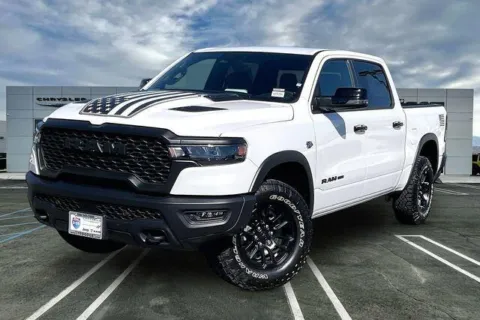 White 2026 Ram 1500 Rebel Crew Cab 4x4 5'7' Box for sale in Indio, CA