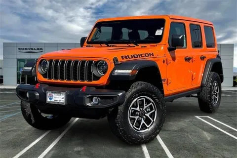 Orange 2025 Jeep Wrangler 4-door Rubicon for sale in Indio, CA