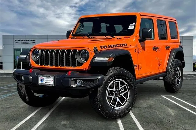 Orange 2025 Jeep Wrangler 4-door Rubicon for sale in Indio, CA