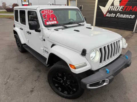Photos of 2023 JEEP WRANGLER SAHARA 4XE for sale in Crown Point, IN at Ride Time Auto Finance Crown Point